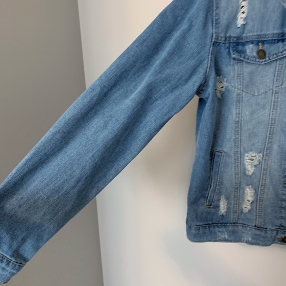 Cisono Denim Destressed Jean Jacket - Medium - Picture 8 of 12